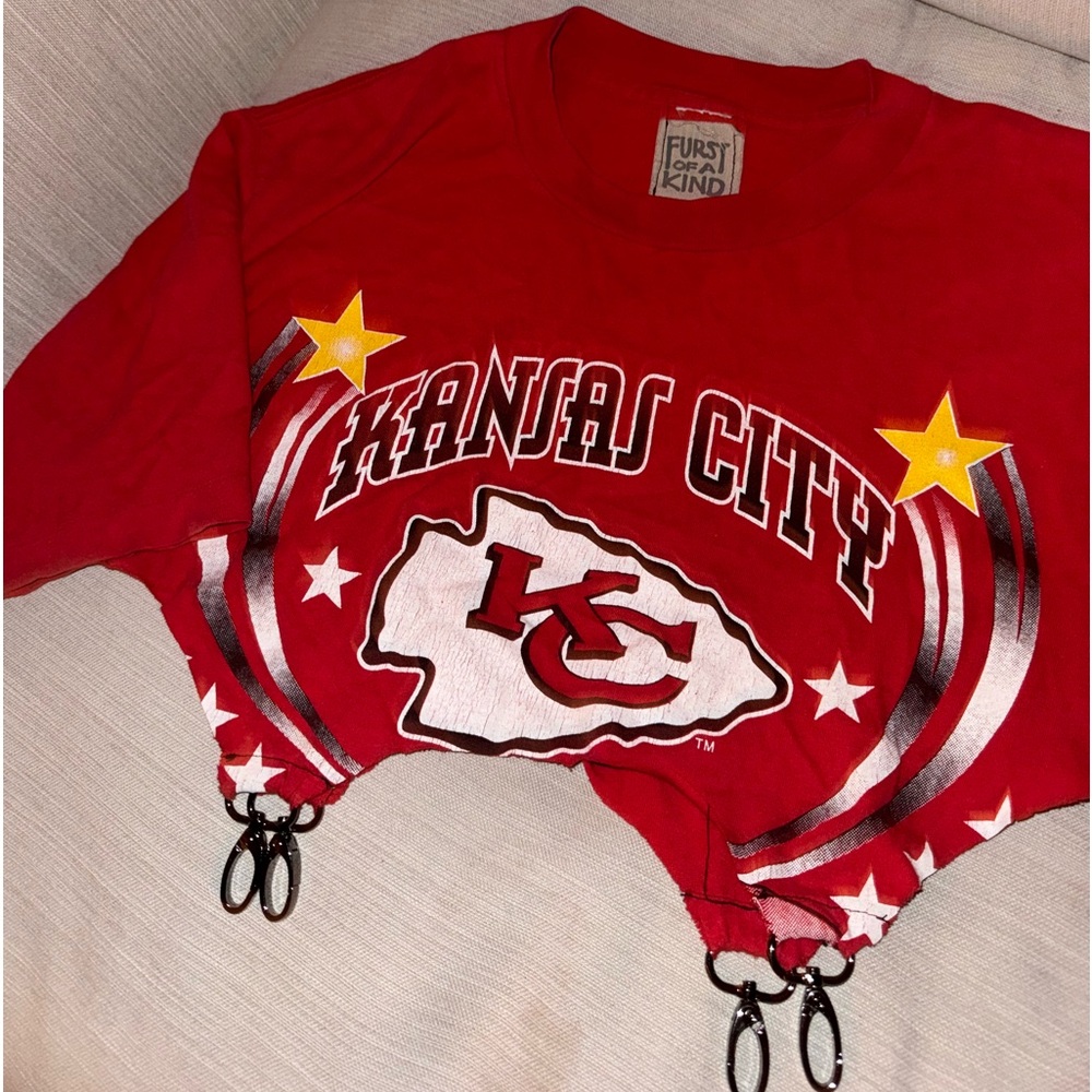 kansas city chiefs reworked crop top LF